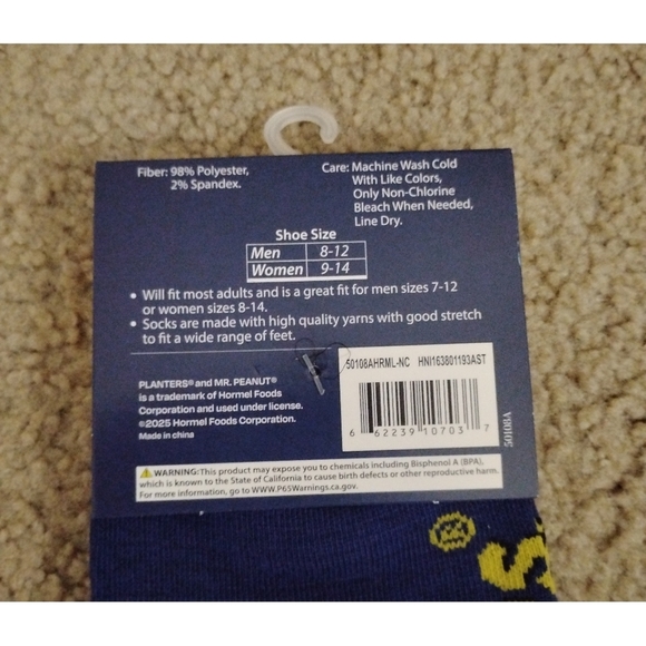 Mr. Peanut "That's One Charming Nut" Crew Socks - Picture 4 of 4